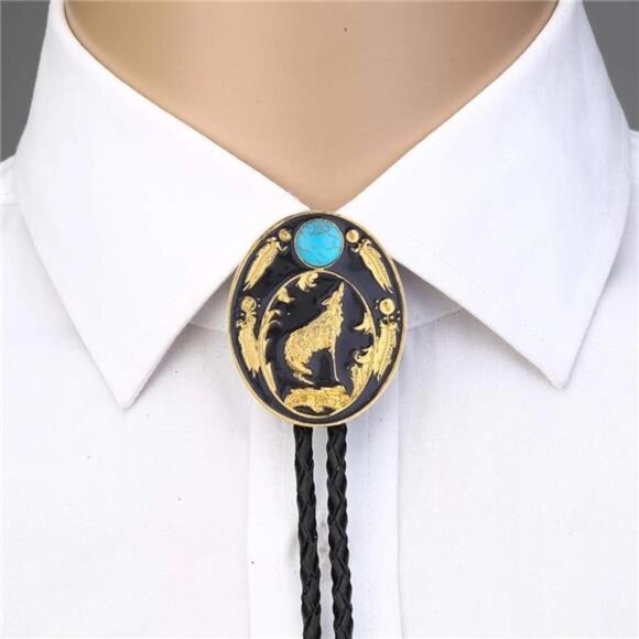 Retro Bolo tie, Handmade Cowboy Tie 025 - Picture 6 of 7